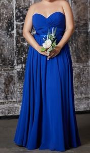 Blush pink strapless long gown